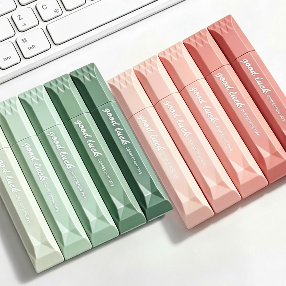 Correction Tape Roller - 5本セット グラデーションカラー補正テープ オリジナル紙製カラーペン型補正ローラー 目立たない静音コーティングテープ ギフト