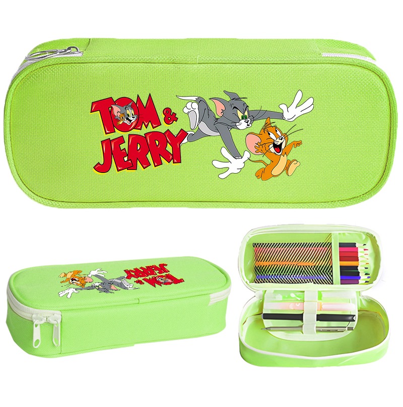 Stationery Supplier - トムとジェリーのかわいいペンケース学生新学期かわいい文具漫画アニメ柄プリント大容量ペンケース