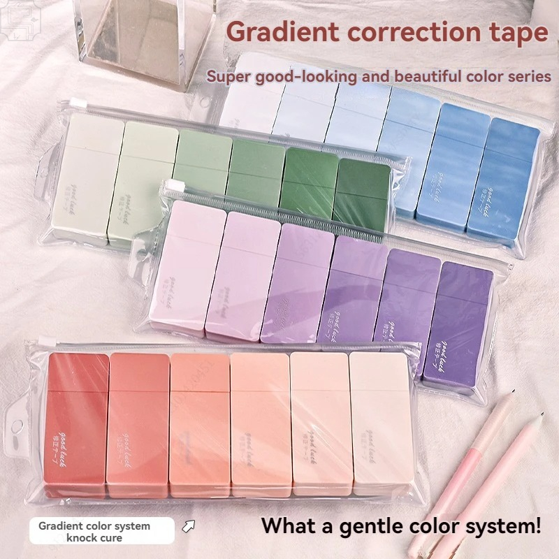 Correction Tape Roller - 6 個のかわいいマカロン修正テープかわいい修正文具学生用学校オフィス新学期用品