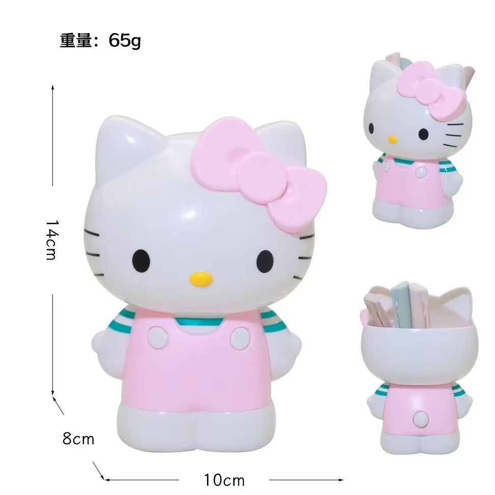 Stationery Supplier - 2026年版、かわいいハローキティのキャラクターをモチーフにした収納ボックス兼ペン立て。文房具や化粧道具の収納に最適。