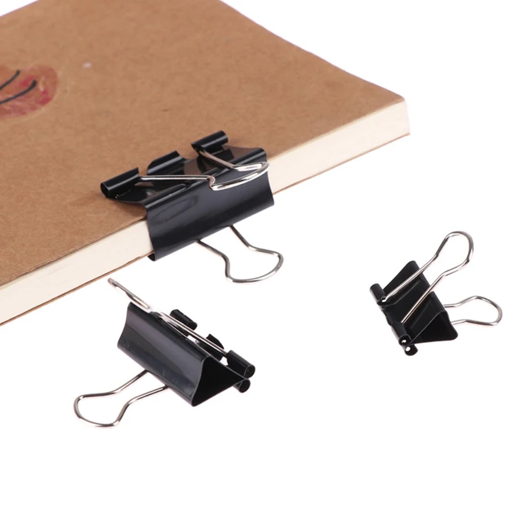 Binder Clip Assorted - 10個入り金属製バインダークリップ 19mm 25mm 32mm ブラック ペーパークランプ