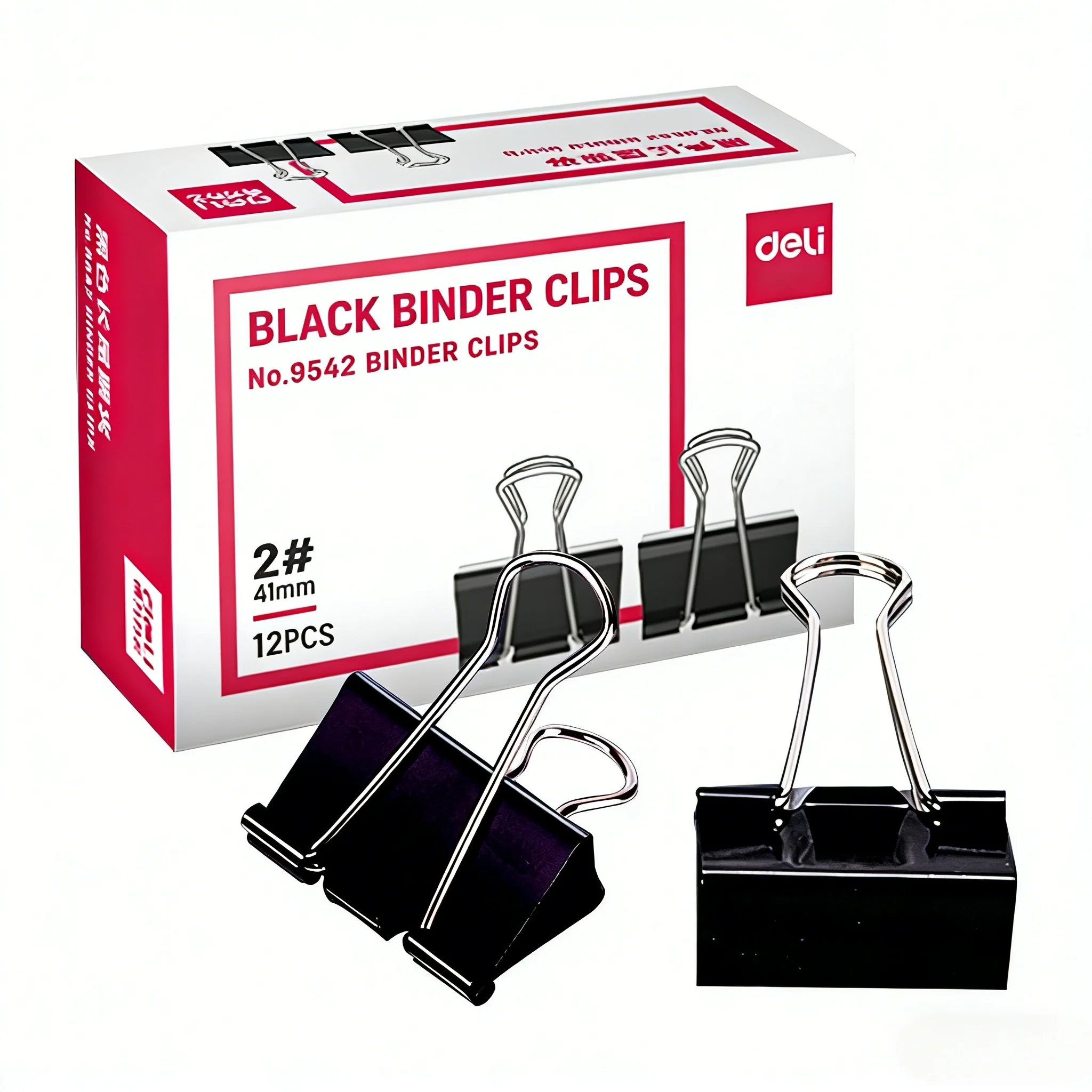 954シリーズ ブラックバインダークリップ 12個入り/箱  - Binder Clip Assorted のレビューと価格