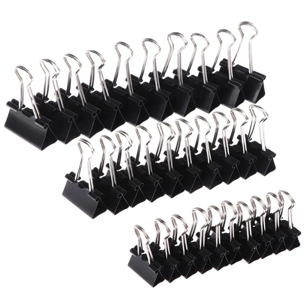 10個入り折りたたみ式金属製バインダークリップ ブラックグリ - Binder Clip Assorted のレビューと価格