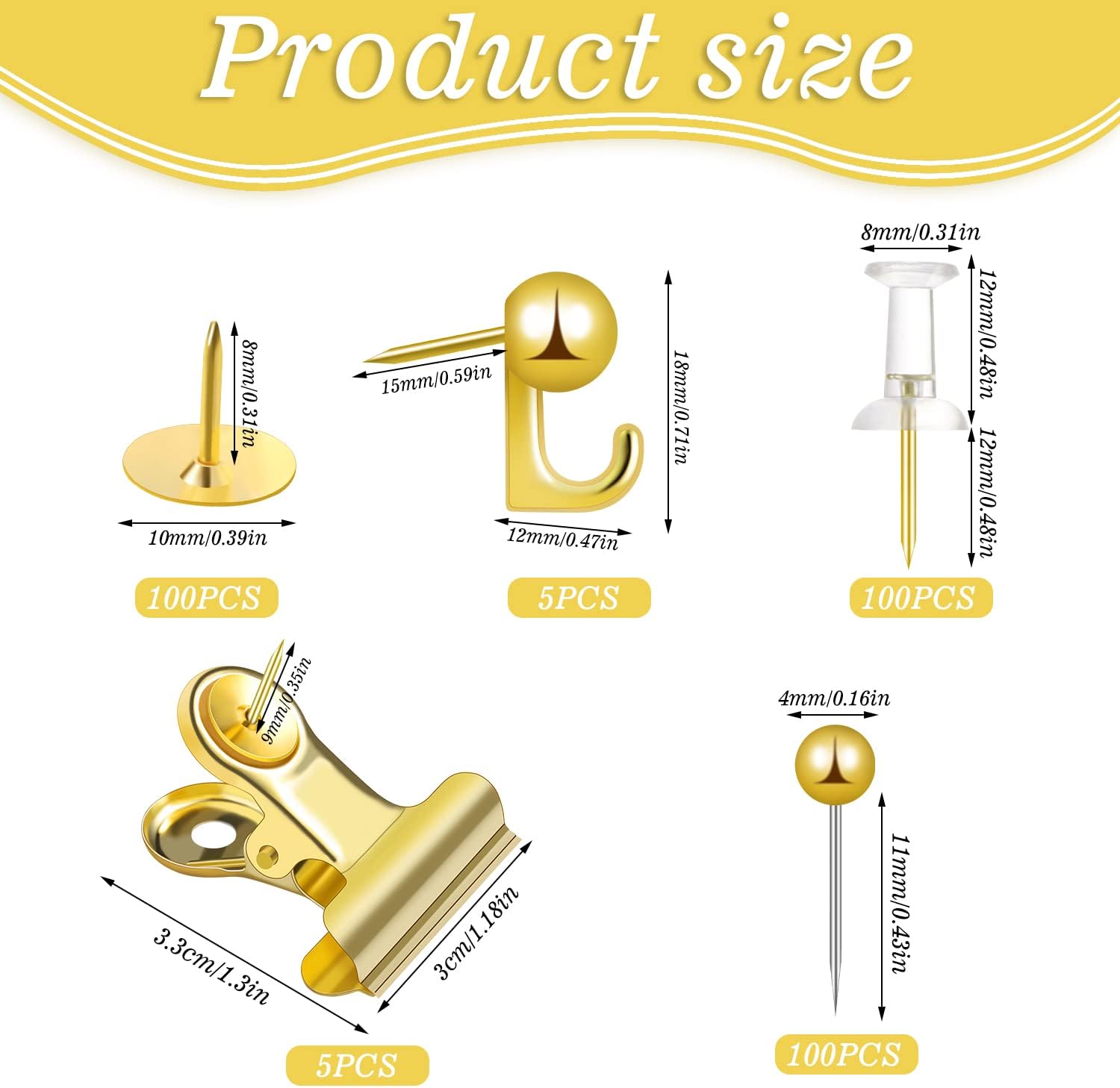 コルクボード、ペーパークリップ、マップタック、バインダーセッ - Binder Clip Assorted のレビューと価格