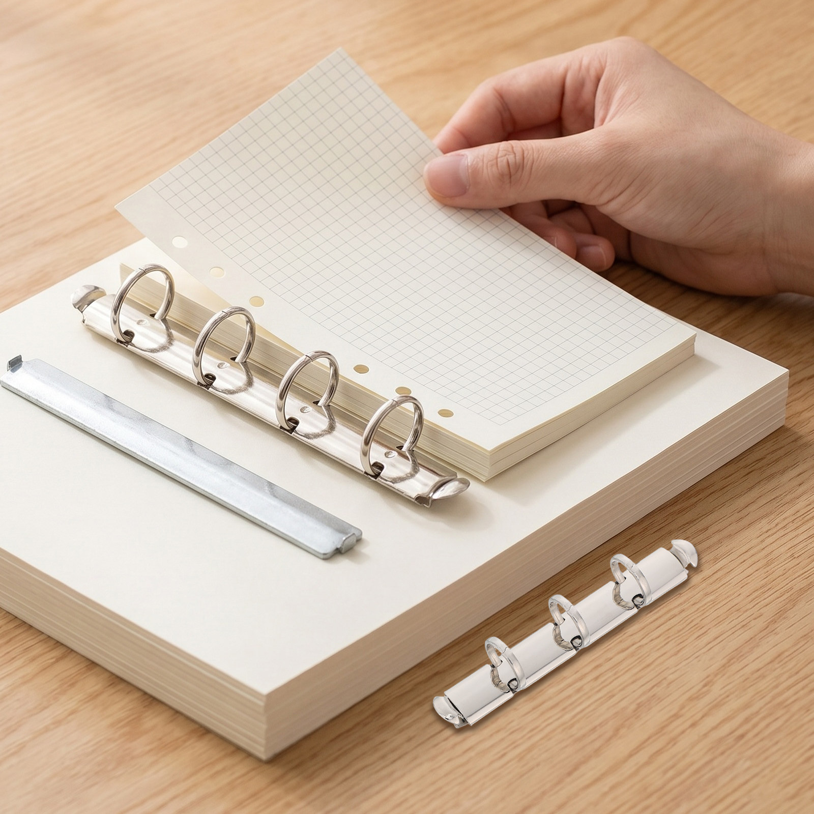 1セットの金属製ルーズリーフバインダーリング。ノートブック用 - Binder Clip Assorted のレビューと価格
