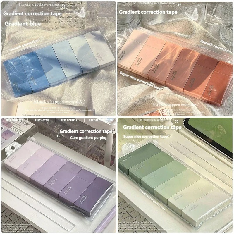 6 個のかわいいマカロン修正テープかわいい修正文具学生用学校 - Correction Tape Roller のレビューと価格