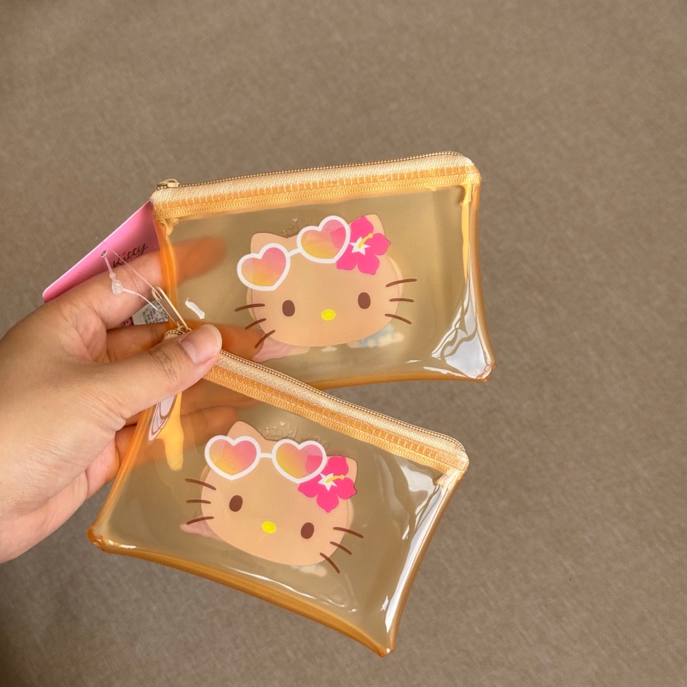 本物のかわいい日焼け色のハローキティ PVC ジッパーポーチ - Tan Stationery & Office Supply のレビューと価格