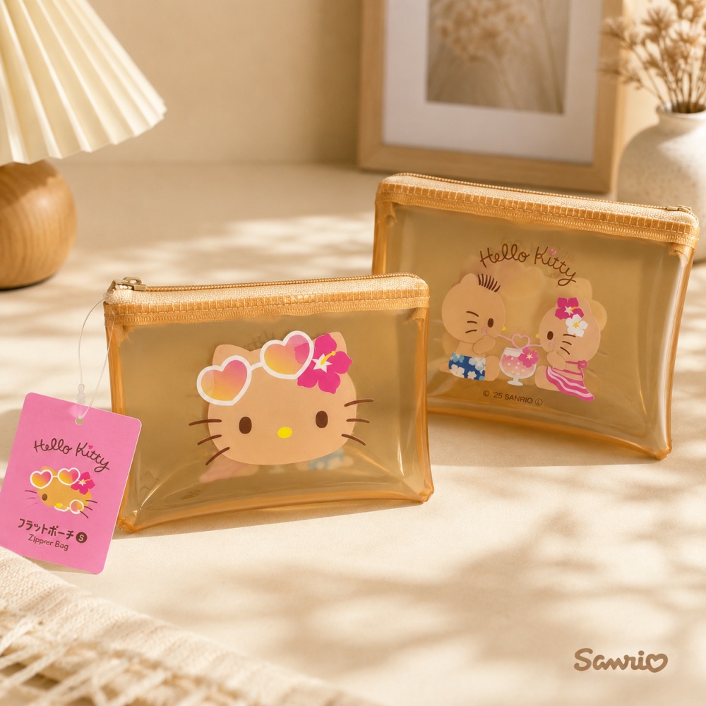 本物のかわいい日焼け色のハローキティ PVC ジッパーポーチ - Tan Stationery & Office Supply のレビューと価格