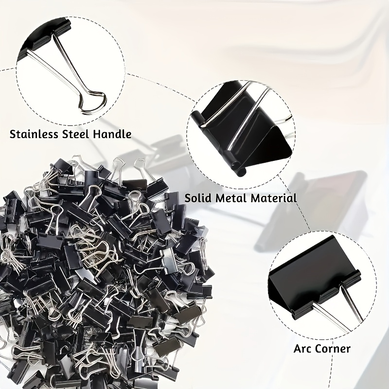 カラー＆ブラックバインダークリップオフィス文書用留め具ロング - Binder Clip Assorted のレビューと価格