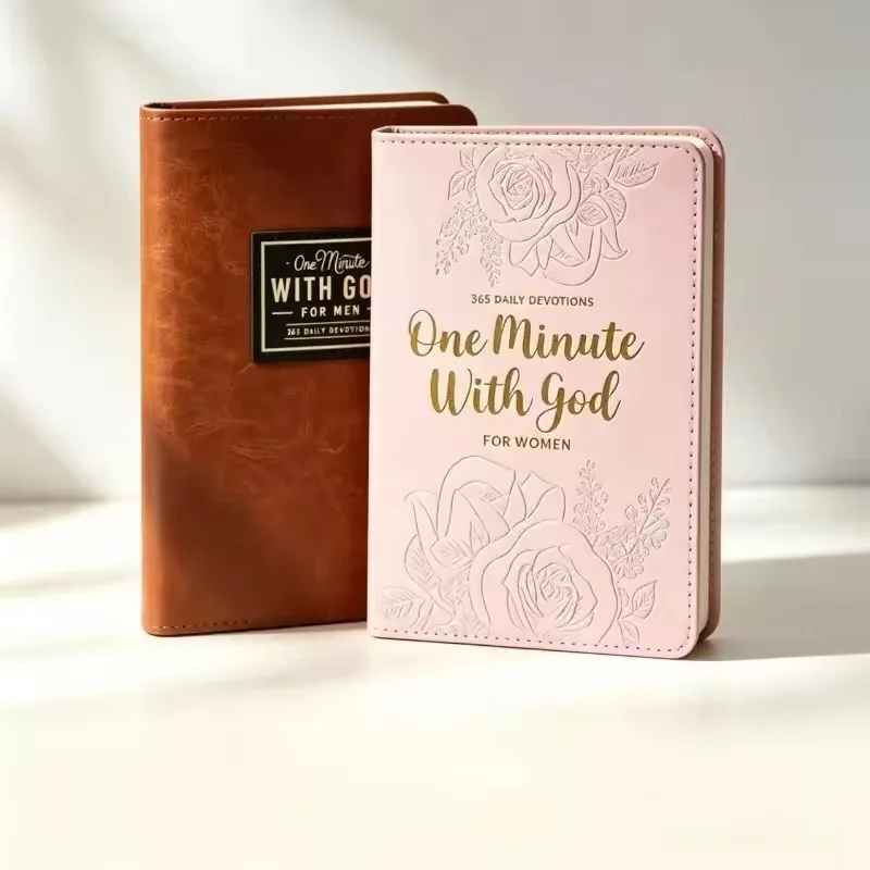 365日毎日の祈り用革製ブラウン＆ピンクノートブック、携帯用 - Stationery Supplier のレビューと価格